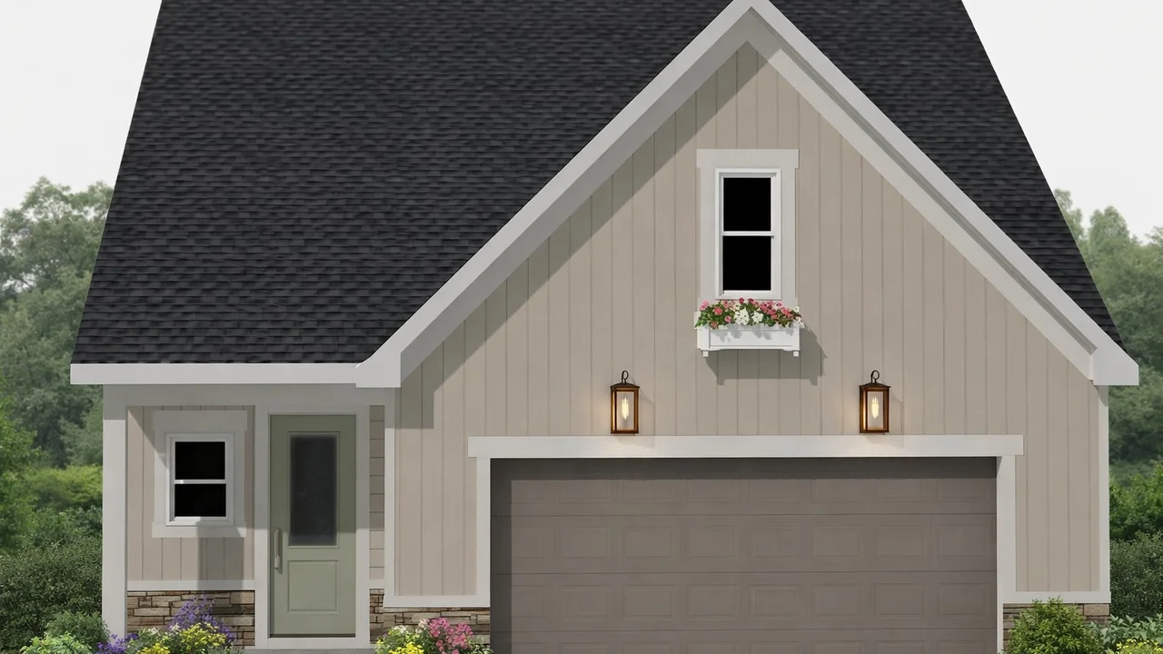 Rendering Exterior Brooke IIII Lot 2 Meadow Springs - Lot 2 (Brooke vs 3) (Farmhouse) (Cobblestone)