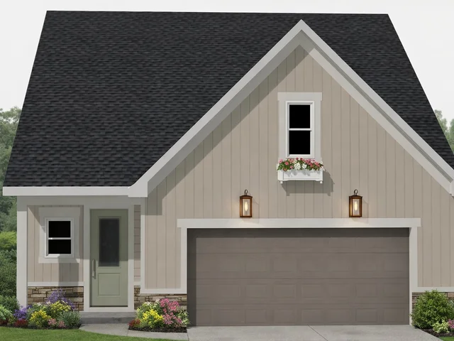Rendering Exterior Brooke IIII Lot 2 Meadow Springs - Lot 2 (Brooke vs 3) (Farmhouse) (Cobblestone)